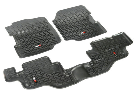 Rugged Ridge All Terrain Floor Liner 3 Piece Kit Black 1976-1986 Jeep CJ7/CJ8 1987-1995 WranglerYJ