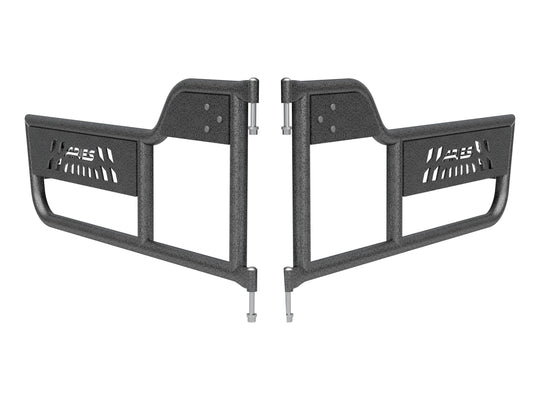 Aries Automotive Front Aluminum Black Powder Coated Tube Doors - Pair 1997-2006 TJ