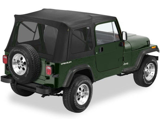 Bestop 54599-15 Supertop Soft Top With Tinted Rear Windows Black Denim 1976-1986 Jeep CJ7 1987-1995 Wrangler YJ