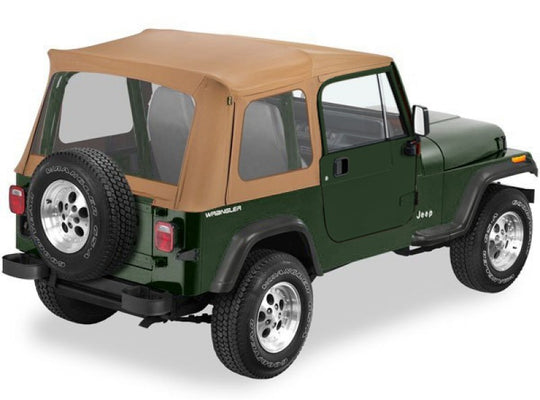 Bestop 55799-37 Supertop Replacement Soft Top Skins With Clear Rear Windows No Doors Spice 1976-1986 Jeep CJ7 1987-1995 Wrangler YJ