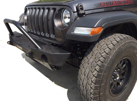 Hanson Offroad JLML1202-P JL Medium Winch Guard Front Bumper 2018-Current Jeep Wrangler JL/JLU