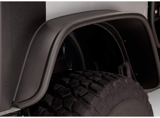 Bushwacker 10052-07 Rear Flat Style Fender Flares Matte Black Pair 2007-2018 Jeep Wrangler JK 2 Door