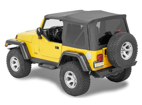 Bestop 54720-15 Supertop Complete Soft Top With Tinted Side & Rear Windows No Doors Black Denim 1997-2006 Jeep Wrangler TJ