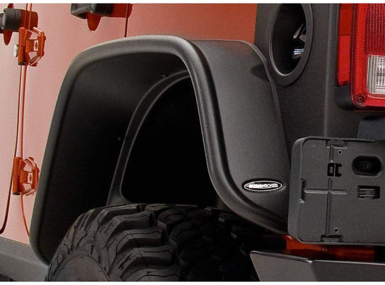 Bushwacker 10050-07 Rear Flat Style Fender Flares Matte Black 2007-2018 Jeep Wrangler JKU 4 Door