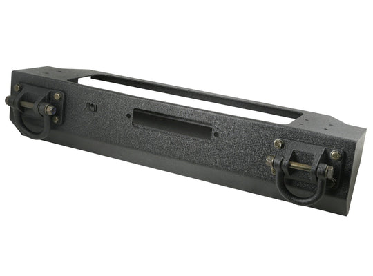Rugged Ridge 11540.40 XHD Center Base Front Winch Bumper with 3/4" D-Rings Textured Black 1976-2006 Jeep CJ/YJ/TJ