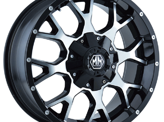 Mayhem Warrior 8015 Wheel - 18" x 9" 5 X 4.5" & 5 X 5" - Black/ Machined Face 4.53" BS