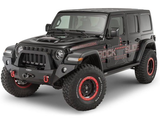Rock Slide Engineering Rigid Full Front Bumper With Bull Bar Texured Black 2007-2018 Jeep Wrangler JK/JKU