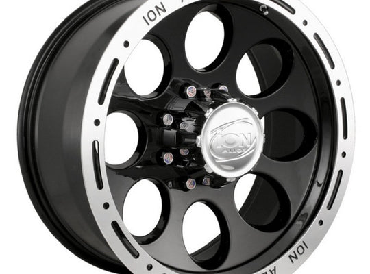 iON 174 Black Wheel 15" x 8" 5 x 4.5" Bolt Pattern, Back Spacing 3.5" Black/Machined
