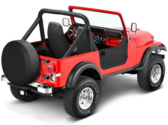 Bestop Lower Fabric Half Doors w/ Rotary Latch Black 1980-1986 Jeep CJ7/CJ8 1987-1995 Wrangler YJ