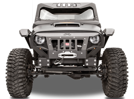 Fab Fours Front Grumper Winch Bumper Bare Steel 2007-2018 Wrangler JK/JKU