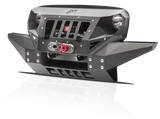 Fab Fours Front Full Width Grumper Winch Bumper w/ Integrated Skid Plate Matte Black 2007-2018 Wrangler JK/JKU