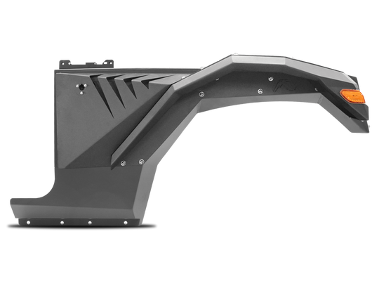 Fab Fours Front Integrated Light Wide Fender Flare w/Base Fender Matte Black 2018-Current Wrangler JL/JLU 2020-Current Gladiator JT