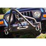 Rugged Ridge XHD Center Base Front Winch Bumper with 3/4" D-Rings - Textured Black