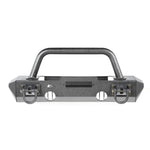 Rugged Ridge XHD Front Winch Bumper w/ Stubby Bumper Ends, Over-Rider Hoop & D-Rings - Textured Black