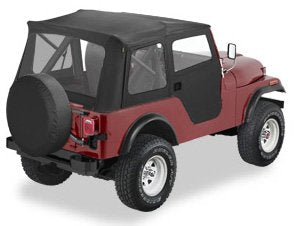 Bestop Supertop Soft Top w/ Rear Windows & Clear 2 Piece Soft Doors Complete Soft Top Black Denim 1976-1983 Jeep CJ5