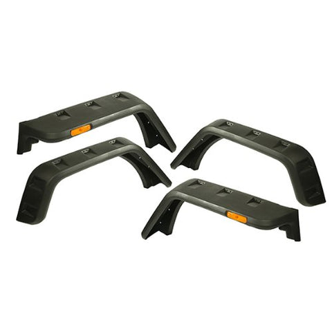 Rugged Ridge Hurricane Flat Fender Flare Kit, Textured Black - 4 Piece