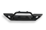 Rampage Rock Rage Front Bumper w/ Bull Bar, Shackle Mounts, Light Tabs & Integrated Winch Plate Steel - Black