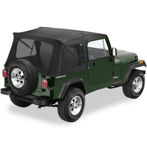 Bestop Supertop w/ Tinted Rear Windows, Complete Soft Top, Fits Full Steel Doors, Black Denim