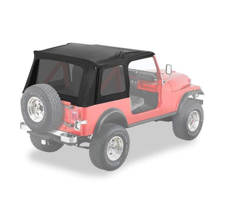 Bestop Supertop Classic w/ Tinted Rear Windows Fits Full Steel Doors Black Denim 1976 Jeep CJ7/Wrangler YJ