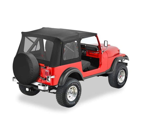 Bestop Supertop w/ Clear Rear Windows, No Doors, Complete Soft Top, Black Denim