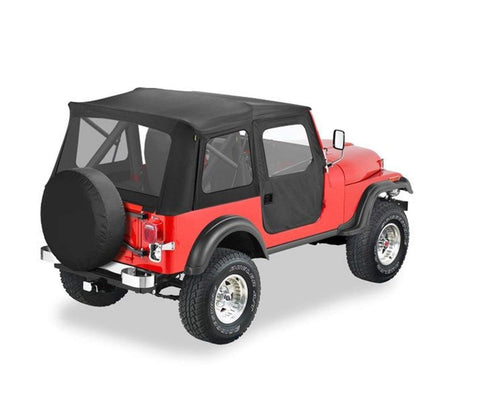 Bestop Supertop Soft Top w/ Clear Windows & Clear 2-Piece Soft Doors Complete Soft Top Black Denim 1955-1975 Jeep M38A1/CJ5