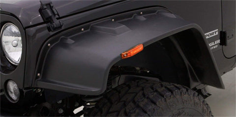 Rampage FX Flat Style Fender Flares with Black Hardware, 4 Piece Set - Textured Black