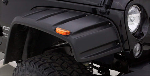 Rampage RX Rivet Style Fender Flare Kit with Black Bolts, 4 Piece - Smooth Black