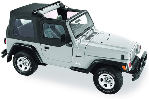 Pavement Ends Flip Top, Complete Soft Top (Fits Full Steel Doors) - Black Denim