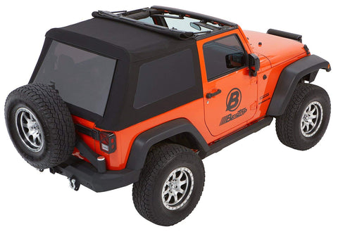 Bestop Trektop NX Glide Soft Top w/ Tinted Side & Rear Windows - Black Twill