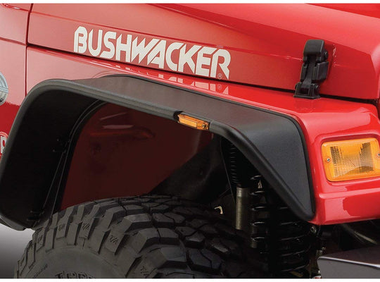 Bushwacker 10920-07 6" Flat Style Fender Flares 4 Piece Set Matte Black 1997-2006 Jeep Wrangler TJ/LJ