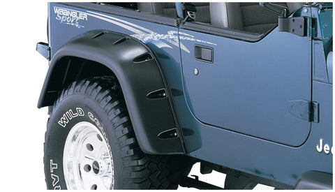 Bushwacker Rear Cut-Out Style Fender Flares Matte Black 1987-1995 Wrangler YJ
