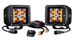 KC HiLiTES LED Cube Light Spot Beam C-Series 3" Amber Pair