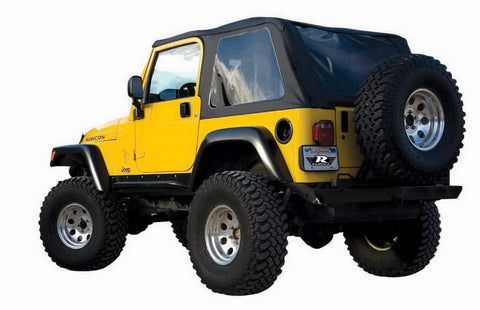 Rampage Trail Top Frameless Soft Top Kit w/ Tinted Windows - Black Diamond Sailcloth