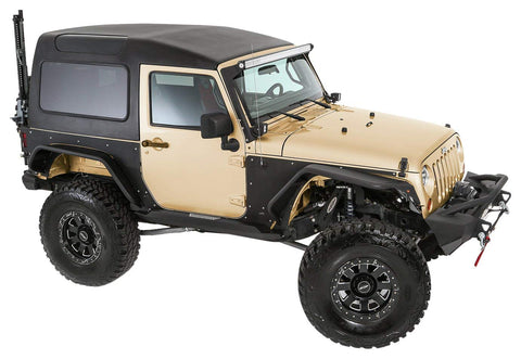 Smittybilt 1-Piece Safari Hard Top w/ Tinted Rear Windows, No Upper Doors - Textured Black