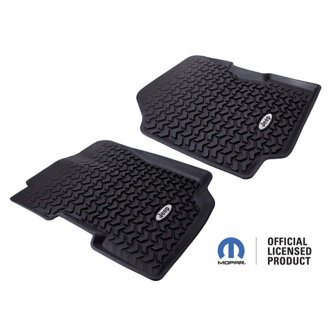 All Terrain Floor Liner, Front Pair, Black, Jeep Logo