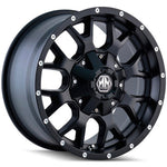 Mayhem Warrior 8015 Wheel - 17" x 9" - Bolt Pattern 5 x 4.5" & 5 x 5" - Matte Black