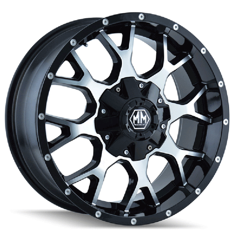 Mayhem Warrior 8015 Wheel - 18" x 9" - Black Machined Face