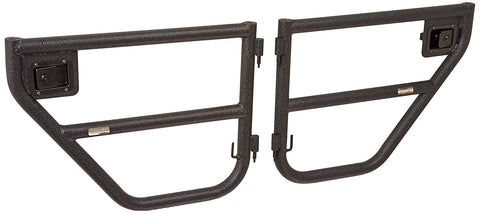 Rugged Ridge Rear Tube Doors w/ Paddle Handles in Textured Black