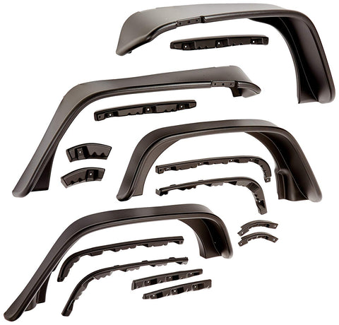 Bushwacker Flat Style Fender Flares, Black - Set of 4