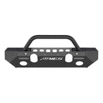 Aries Automotive TrailChaser Front Bumper w/ Round Center Brush Guard & Corner End Caps, Aluminum - Textured Black