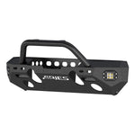 Aries Automotive TrailChaser Front Bumper w/ Round Center Brush Guard & LED Corners, Steel - Textured Black