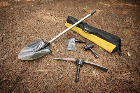 Rugged Ridge Recovery Tool Kit All Terrain With Handle And Interchangeable Shovel, Hammer, Axe And Pick-Axe Heads