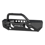 Aries Automotive TrailChaser Front Bumper w/ Round Center Brush Guard & Corner End Caps, Aluminum - Textured Black