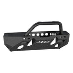 Aries Automotive TrailChaser Front Bumper w/ Round Center Brush Guard & Corner End Caps, Aluminum - Textured Black