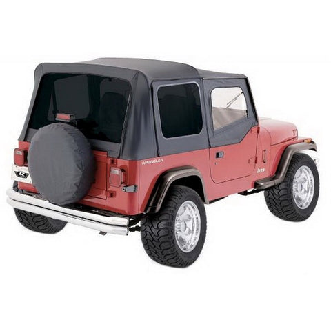 Rampage, Complete Soft Top, w/ Tinted Windows & Upper Doors, Black Denim