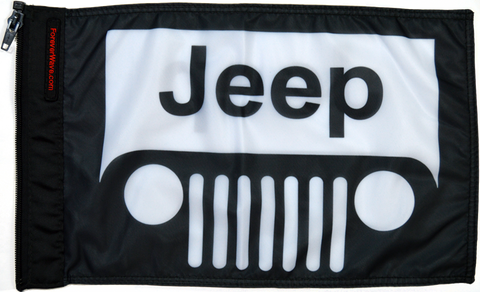 Forever Wave Jeep Grill Flag, 12" x 18" - Black