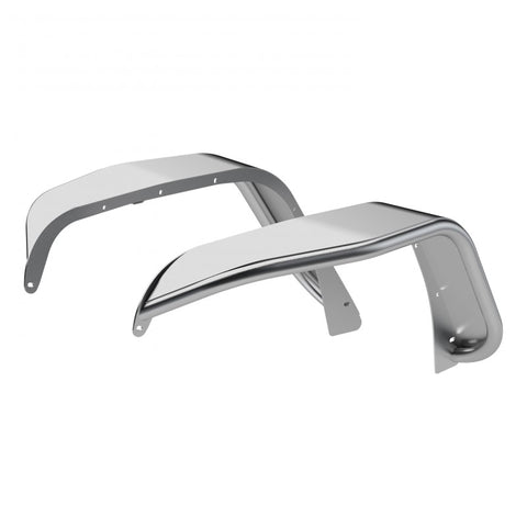 Aries Automotive Front Tubular Fender Flares, Raw Aluminum - Pair