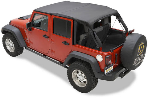 Bestop Bikini Top Safari Style Black Diamond 2010-2018 Wrangler JKU 4 Door