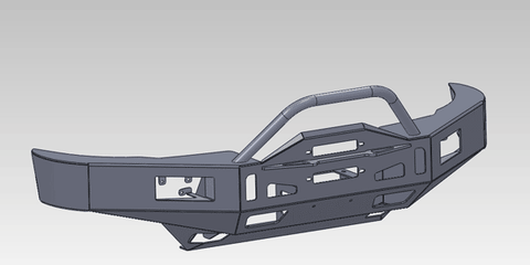 Hanson Heavy Duty Winchguard Tube Front Winch Bumper 2008-2010 Chevy 2500/3500