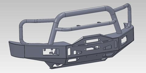 Hanson Heavy Duty Safari Tube Front Winch Bumper 2008-2010 Chevy 2500/3500